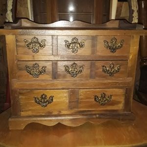 Fruitwood Antique Jewelry Chest.